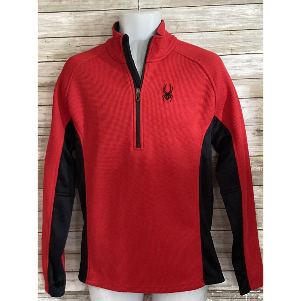 Spyder Core Men's 1/2 Zip Thermal Waffle Pullover Jacket Size M Medium Red J237